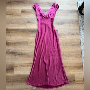 STUNNING Fuscia Pink Satin Dress